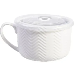 Mug à soupe et son couvercle