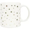 Mug blanc motifs étoiles dorées