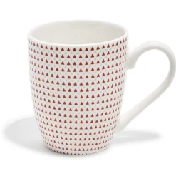 Mug blanc triangles rouges