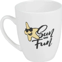Mug de couleur banche avec designs Fun