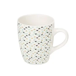Mug en porcelaine motif triangle multicolore 33 cl