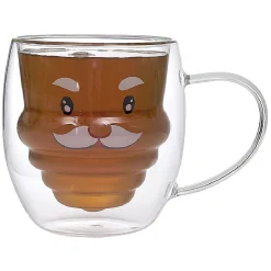 Mug en verre à double paroi décor personnage 300 ml
