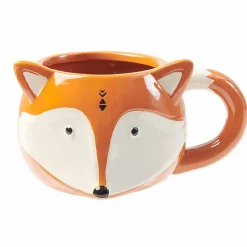 Mug forme tête de renard roux et blanc