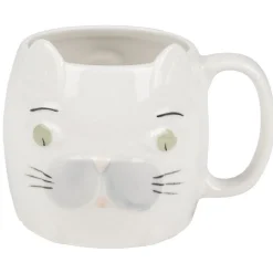 Mug gris design animal blanc