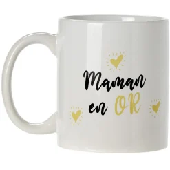 Mug imprimé Papa ou Maman en or