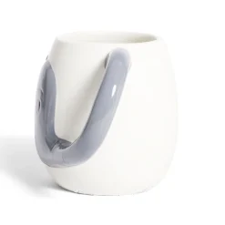 Mug éléphant dolomite blanc et gris Ø10xH10cm