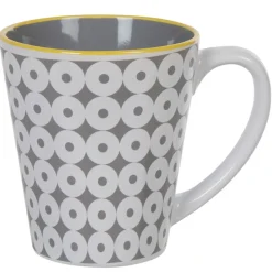 Mug motif géométrique gris et blanc