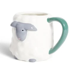 Mug mouton dolomite blanc et gris Ø10xH10cm