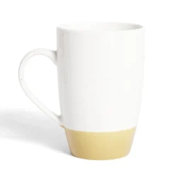 Mug porcelaine blanc et beige 500ml