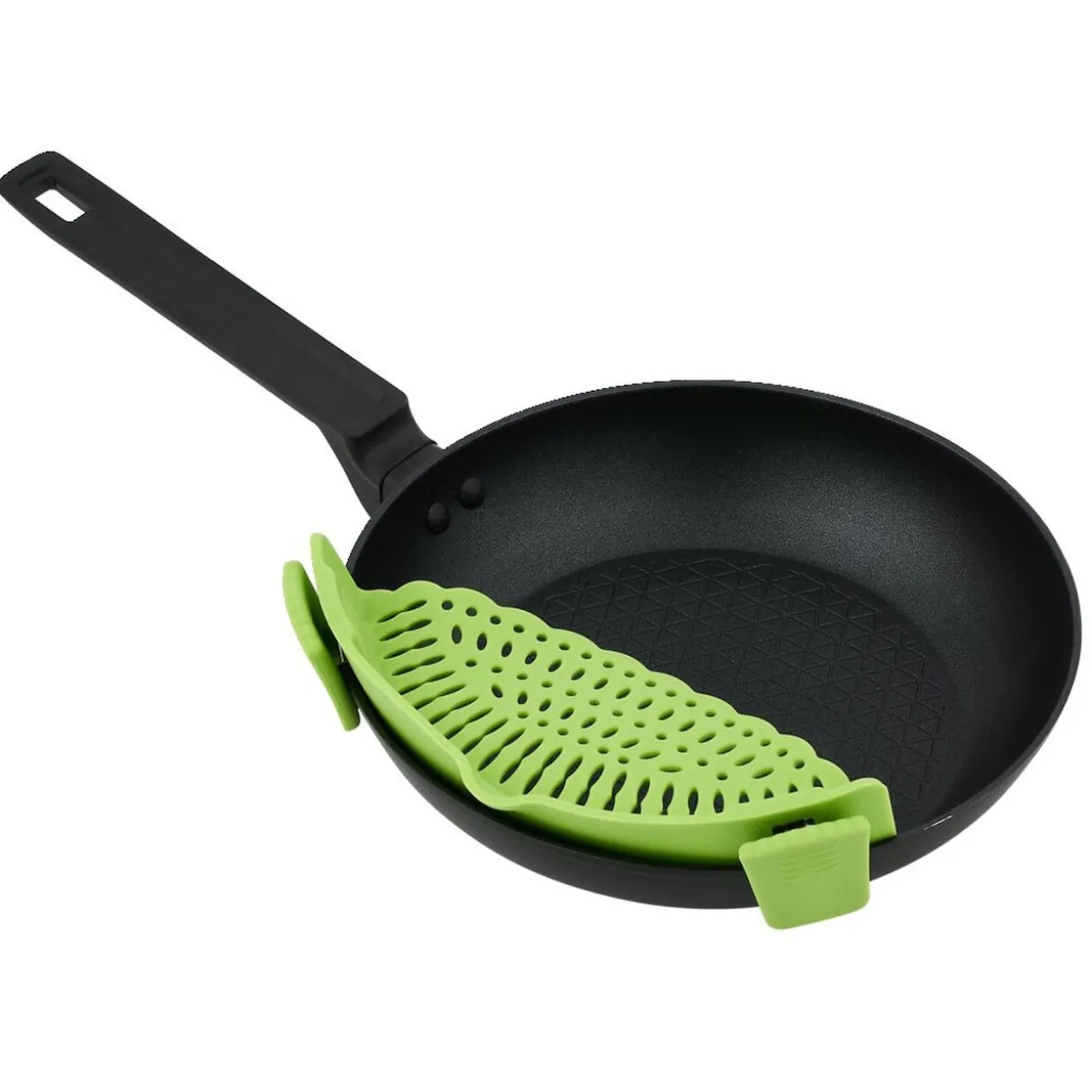 Passoire casserole à clips silicone gris