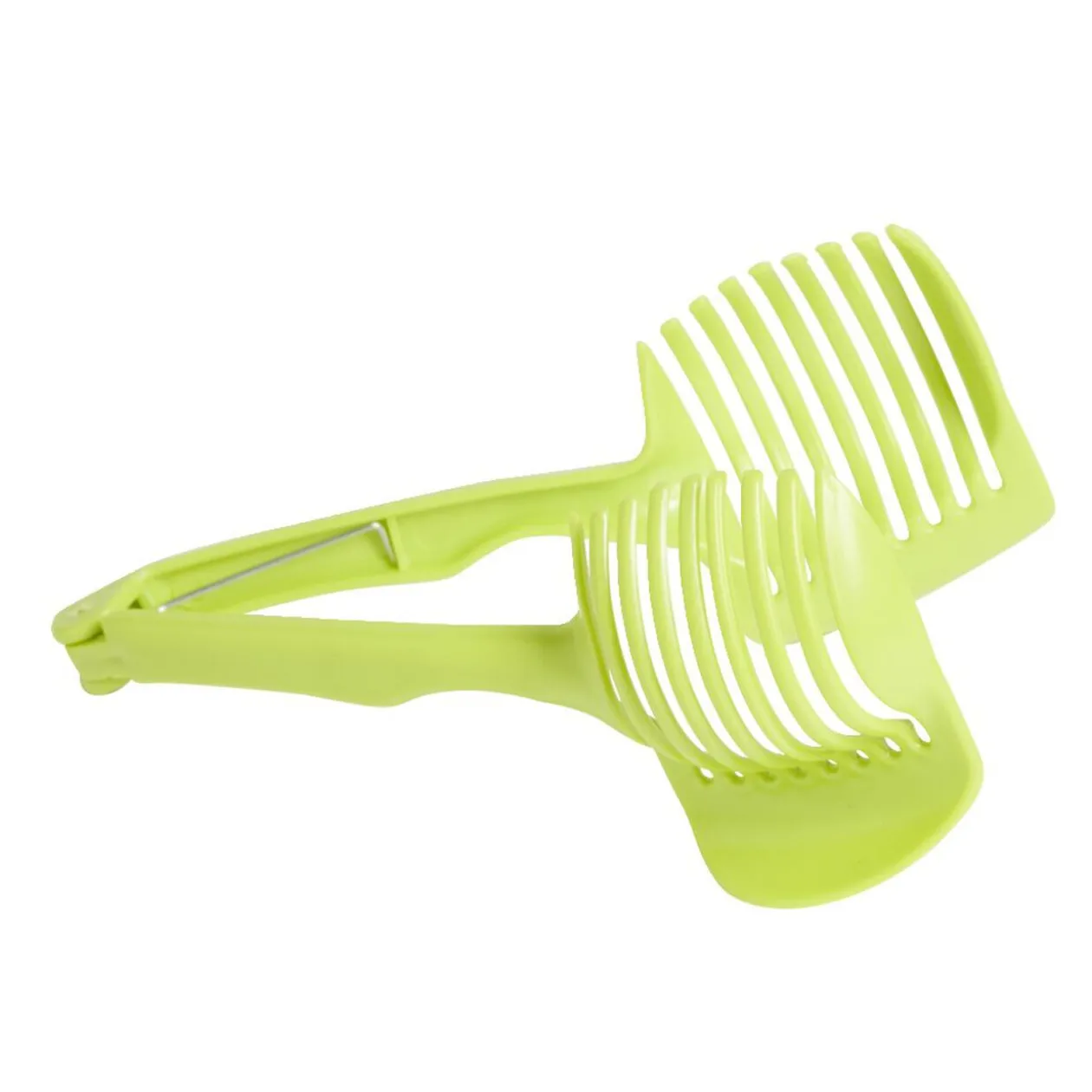 Pince découpe légumes plastique vert L18,5cm