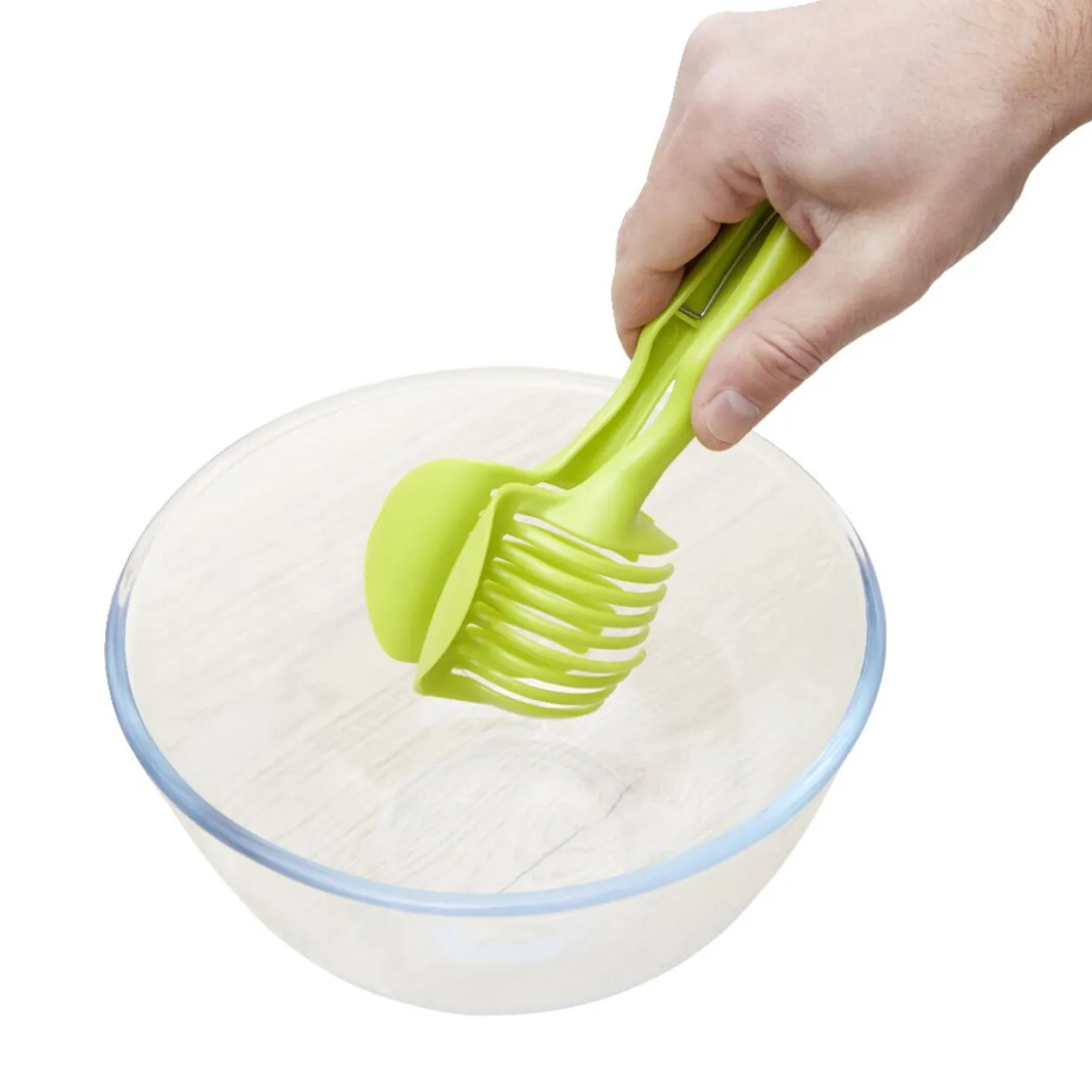 Pince découpe légumes plastique vert L18,5cm