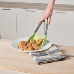 Pince spatule 2 en 1 inox silicone vert