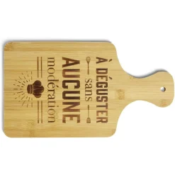 Planche à découper bambou À déguster sans aucune modération 33x18,5cm