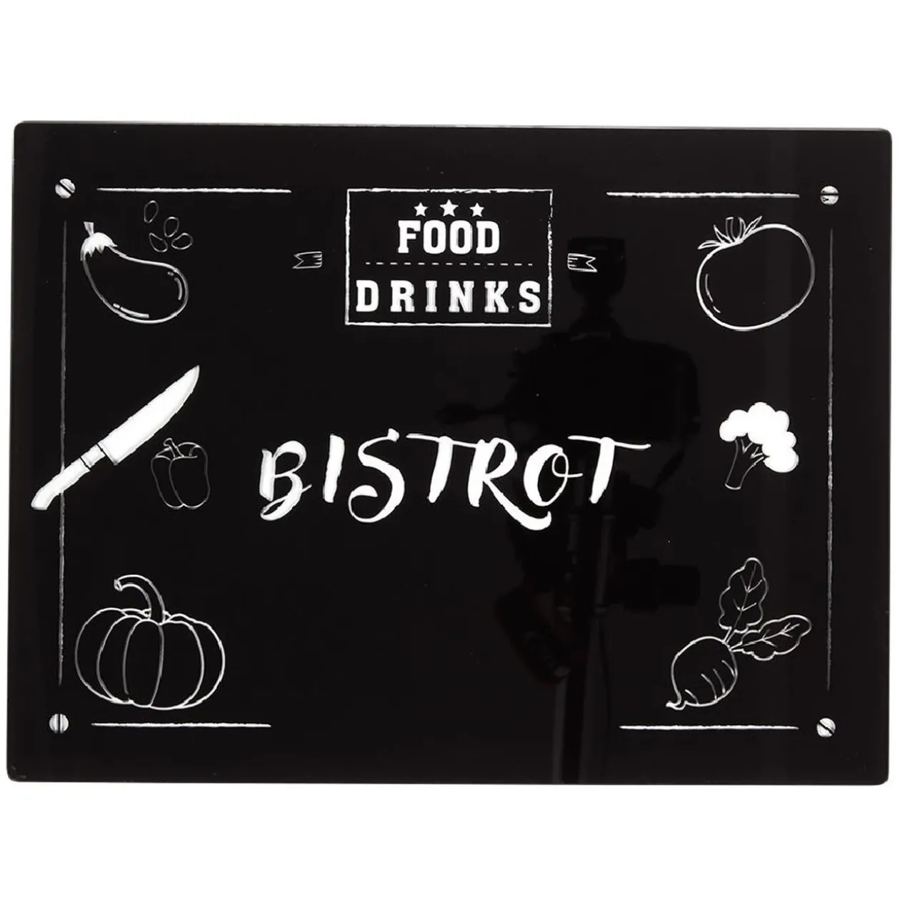 Planche à découper en verre noir