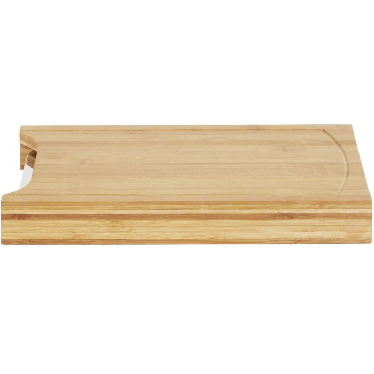 Planche à decouper en bambou avec bac récupérateur inox