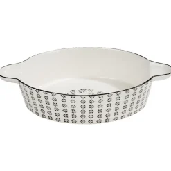 Plat à four blanc et noir Jaya bohème