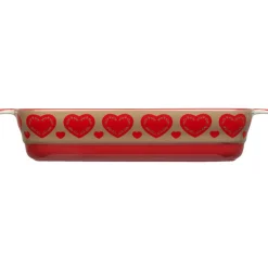 Plat à four design coeur rouge