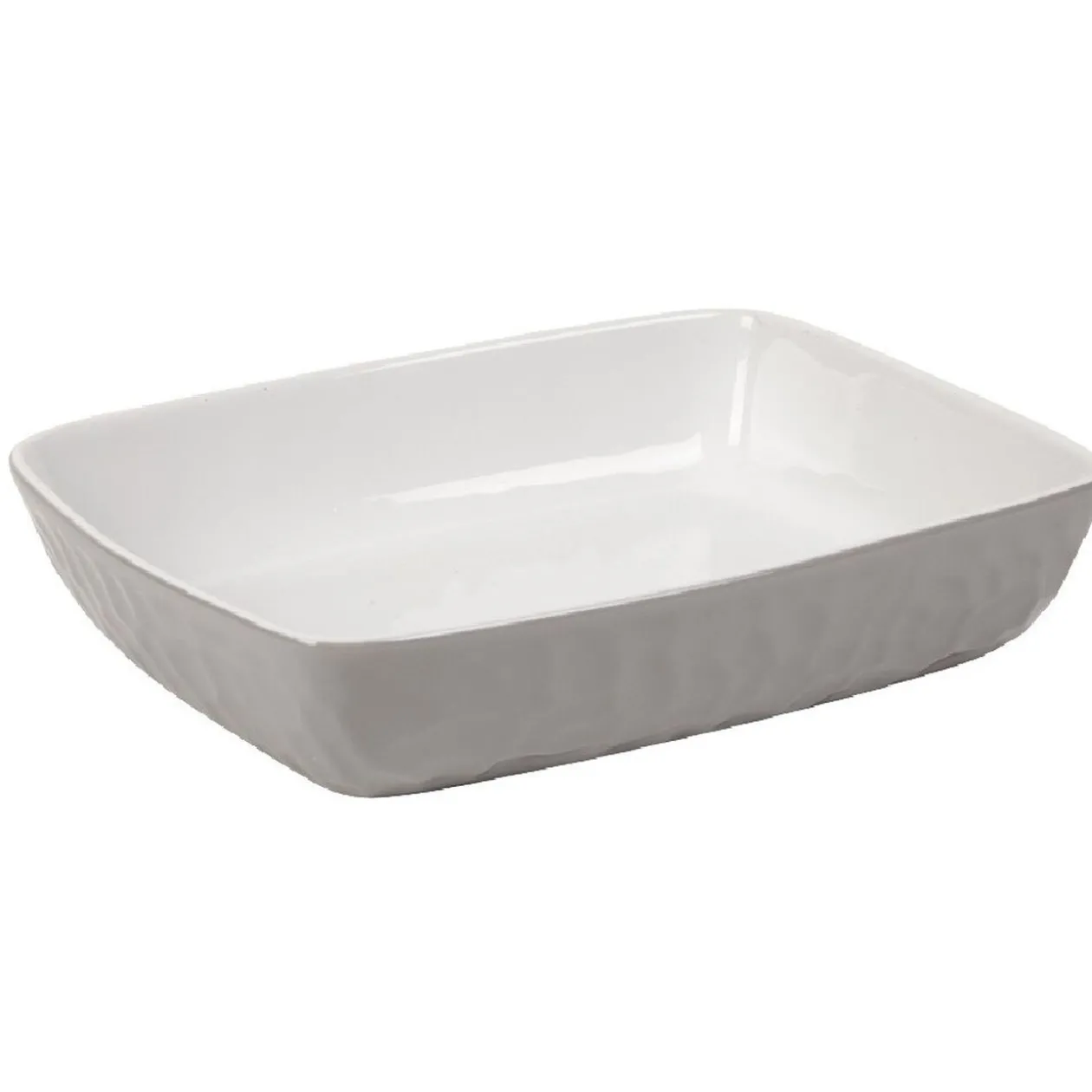 Plat à four martelé gris blanc