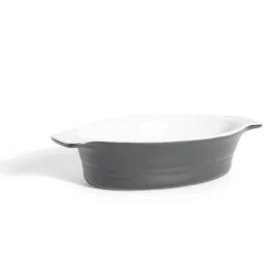 Plat à four ovale en céramique noir 13,5x17xH5cm