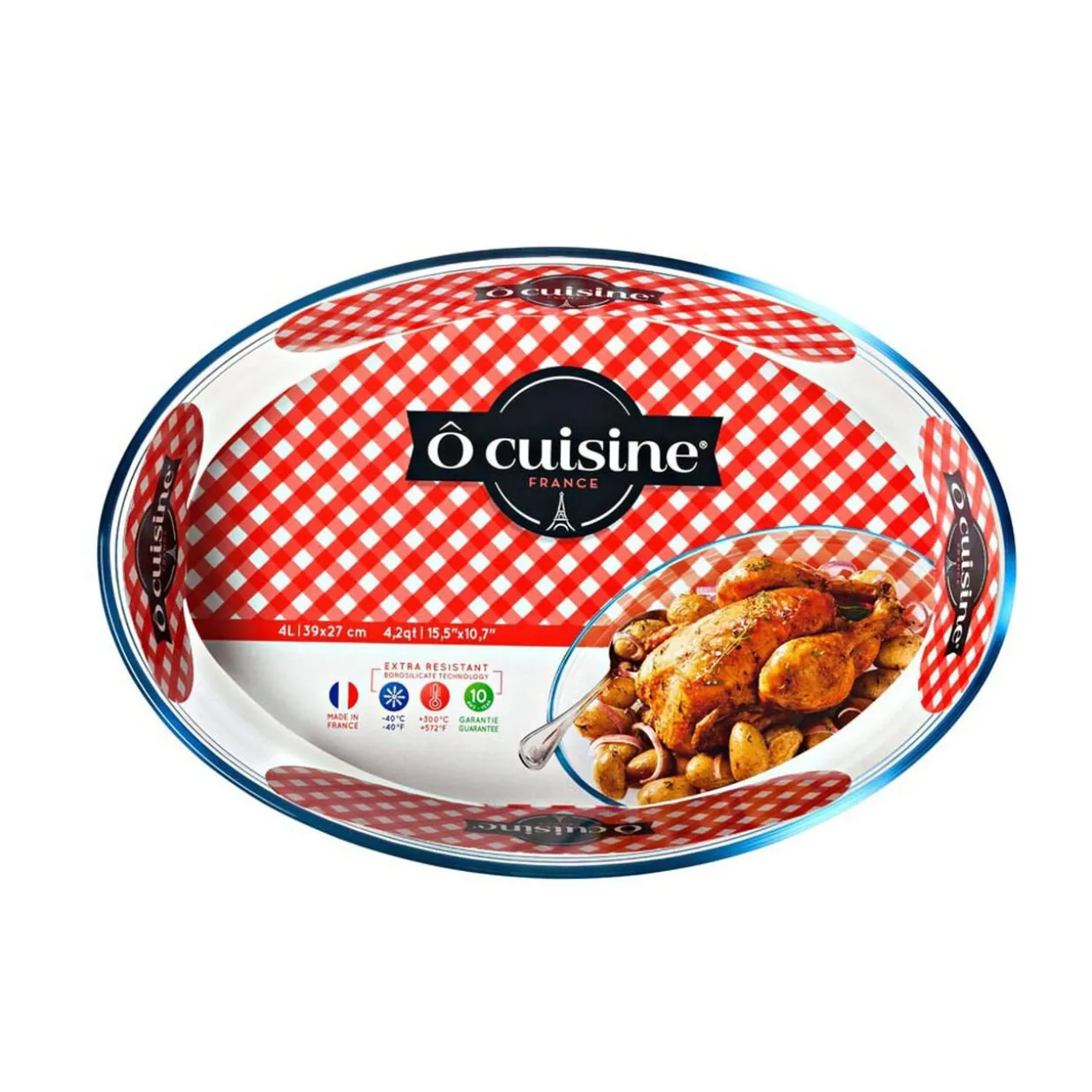 Plat à four ovale en verre extra résistant