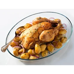 Plat à four ovale en verre extra résistant