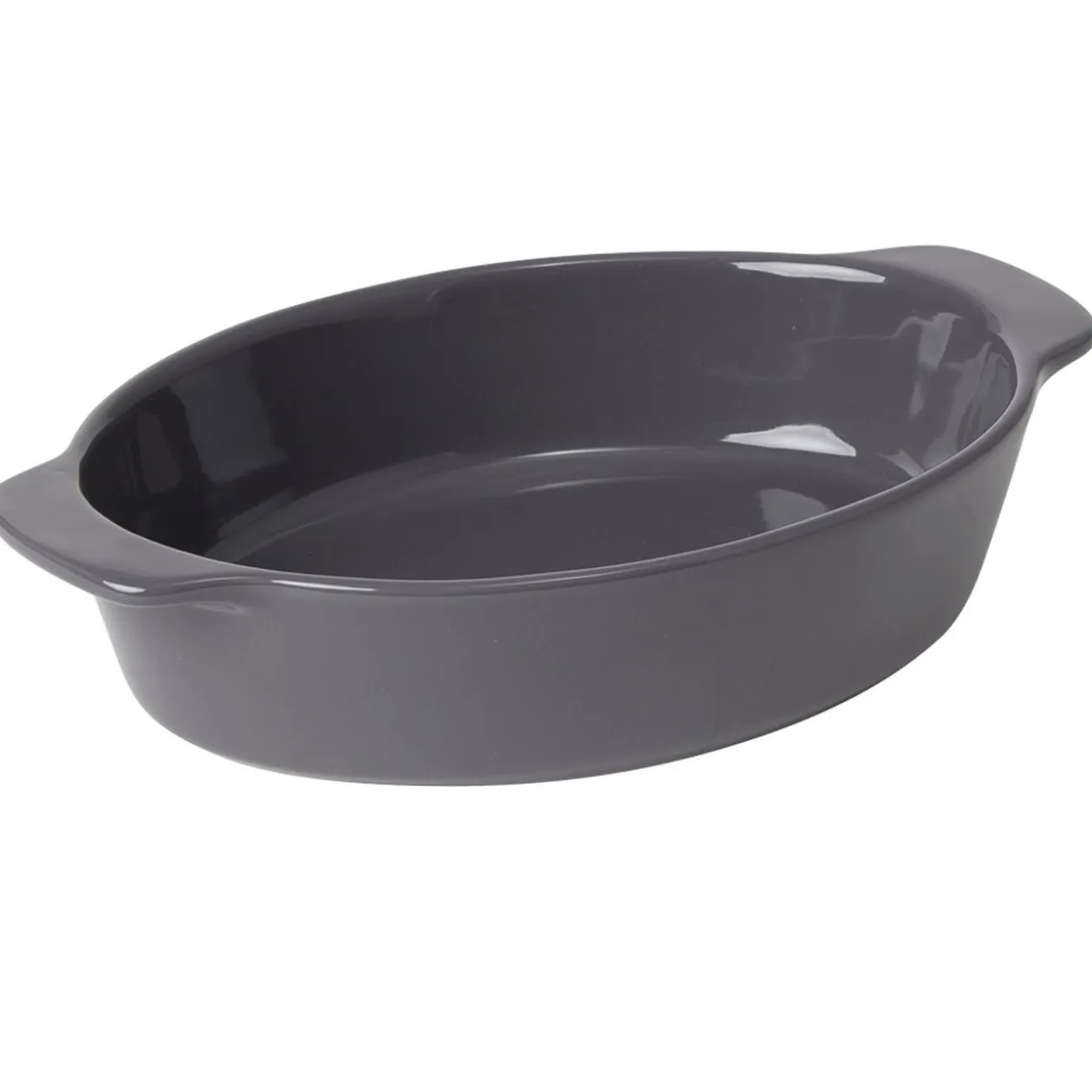 Plat à four ovale gris
