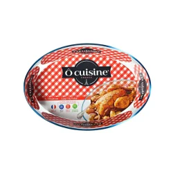 Plat à four ovale transparent