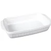Plat à four rectangle blanc