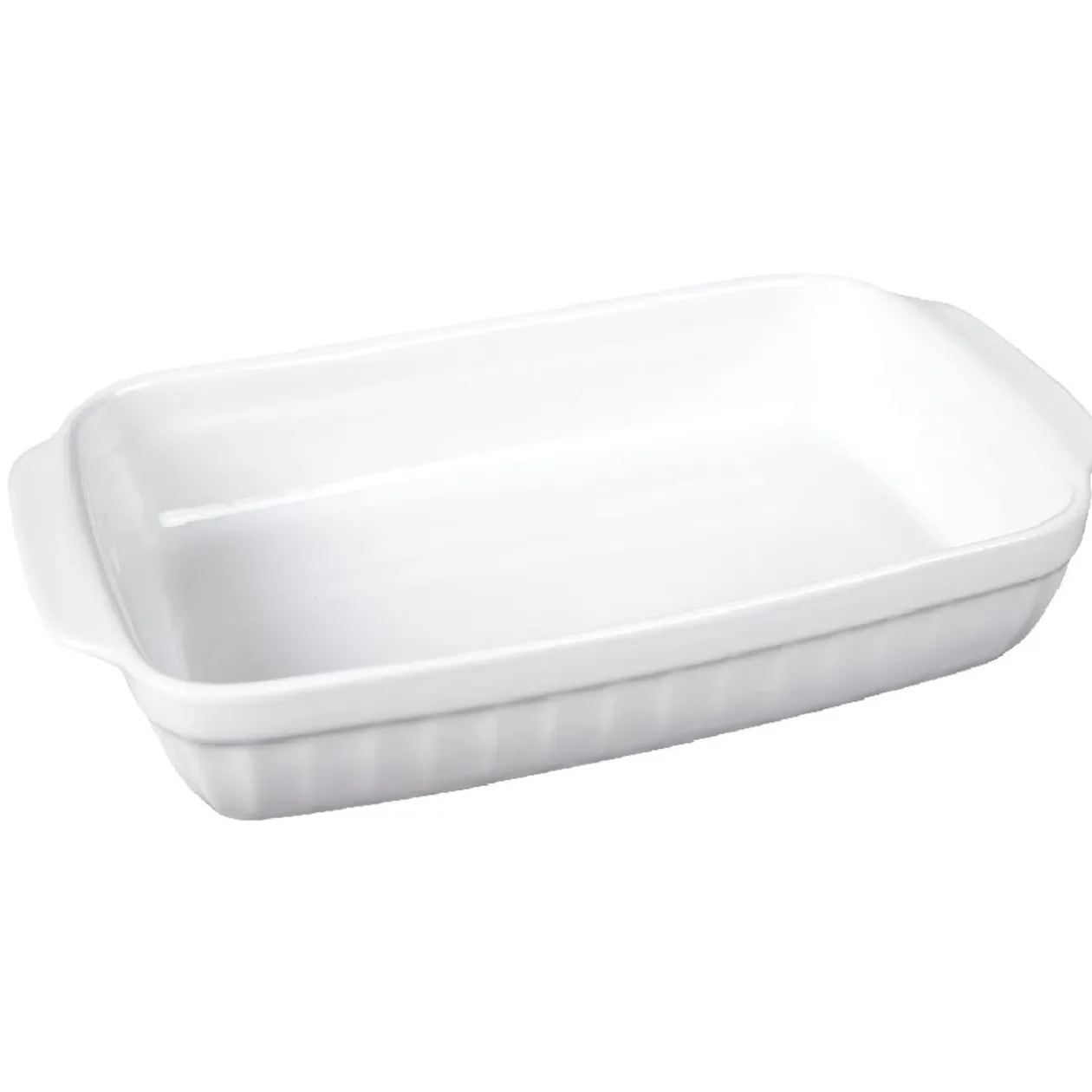 Plat à four rectangle blanc