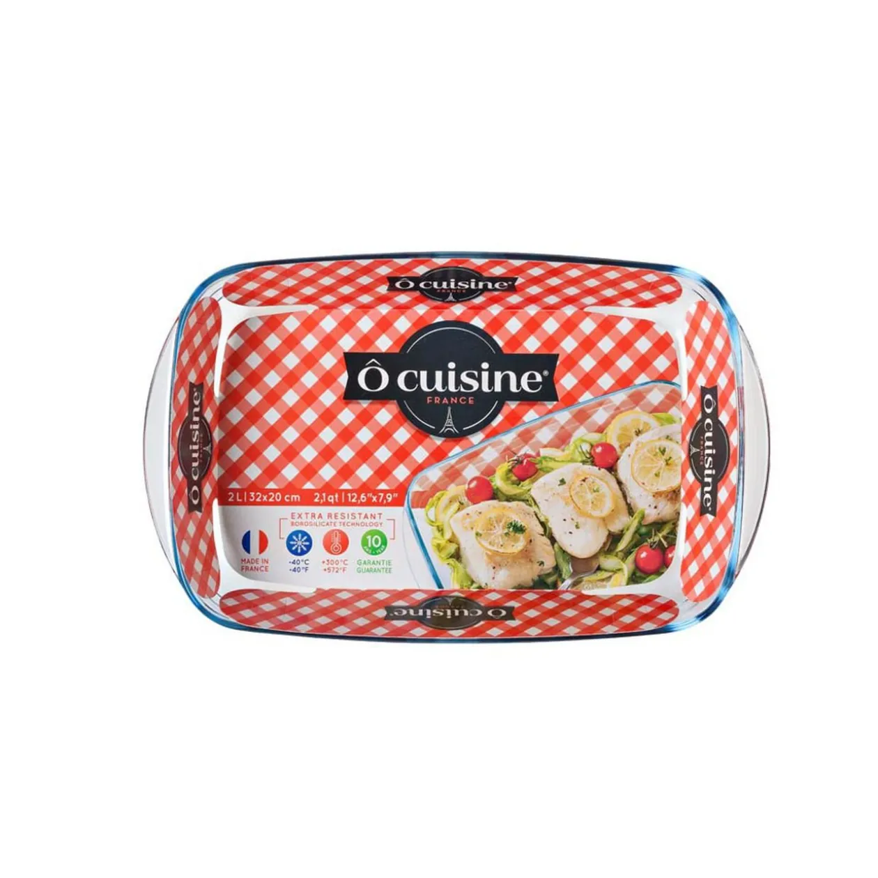 Plat à four rectangulaire en verre