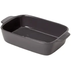 Plat à four rectangulaire uni gris