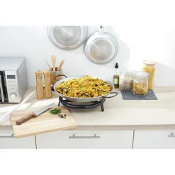 Plat à paella ø 40 cm avec réchaud gaz et trépied H66 cm