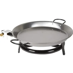 Plat à paella ø 40 cm avec réchaud gaz et trépied H66 cm