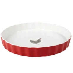 Plat à tarte motif poule