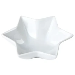 Plat apéritif porcelaine blanc 10x10xH.3,5 cm