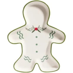 Plat de service en céramique forme bonhomme