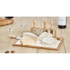 Plateau à fromage avec 4 couteaux intégrés
