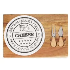 Plateau à fromage avec 2 couteaux intégrés