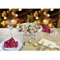 Plateau à huîtres et fruits de mer avec support inox
