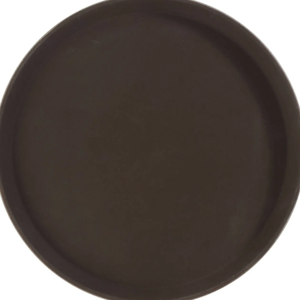 Plateau antidérapant rond marron