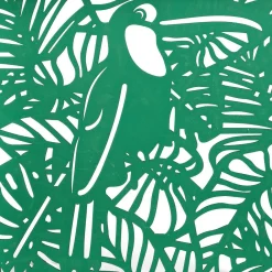 Plateau avec motif tropical ajouré et fond en verre