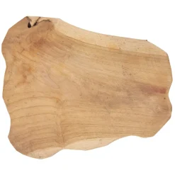 Plateau déco en teck à bord brut