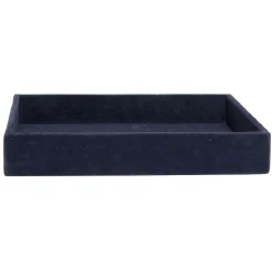 Plateau décoratif en velours bleu