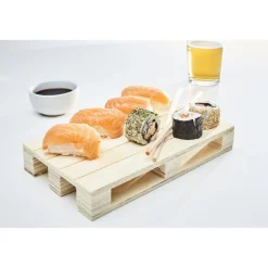 Plateau de présentation en bois naturel