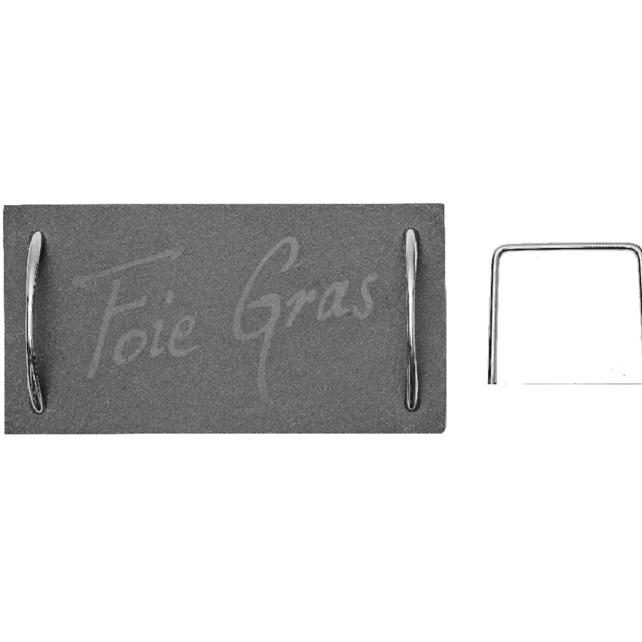 Plateau de service en ardoise avec 2 anses et lyre