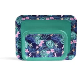 Plateau de service en carton motif tropical x 5