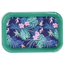 Plateau de service en carton motif tropical x 5