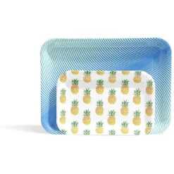 Plateau de service en carton style tropical x 5