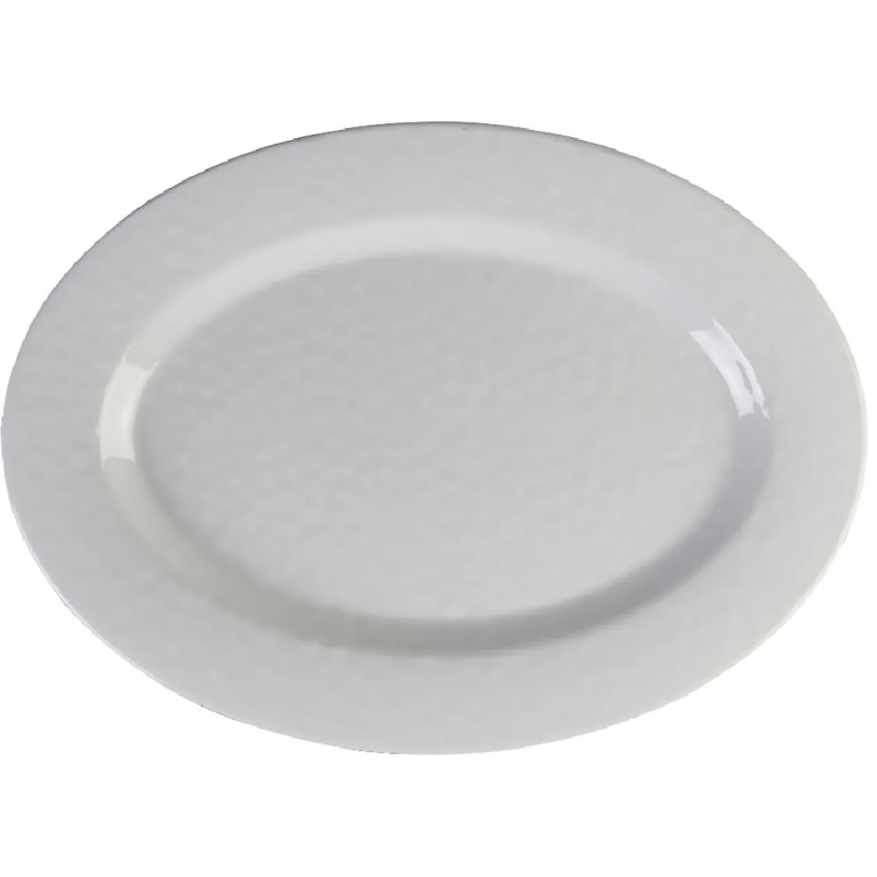 Plateau de service ovale martelé blanc